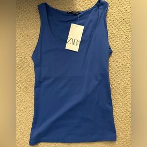 Zara blue seamless tank top size M